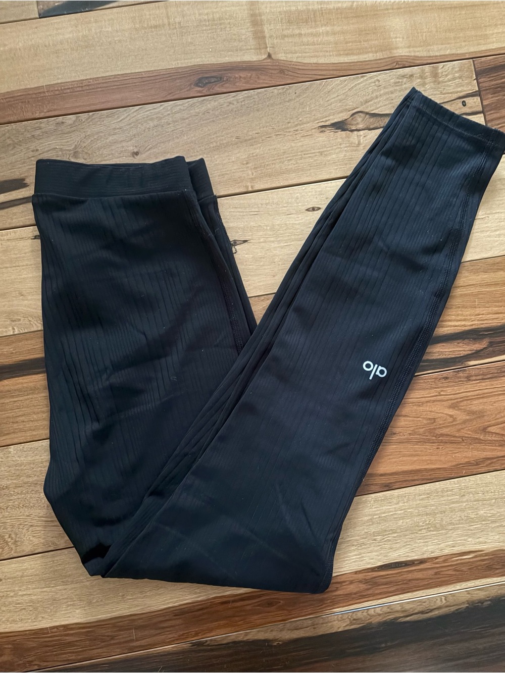 ALO Yoga Black Ribbed Leggings